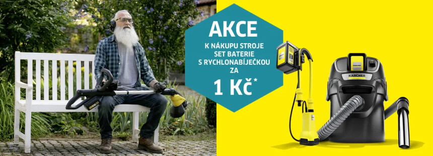 Baterie a rychlonabíječka k AKU produktům za 1 Kč