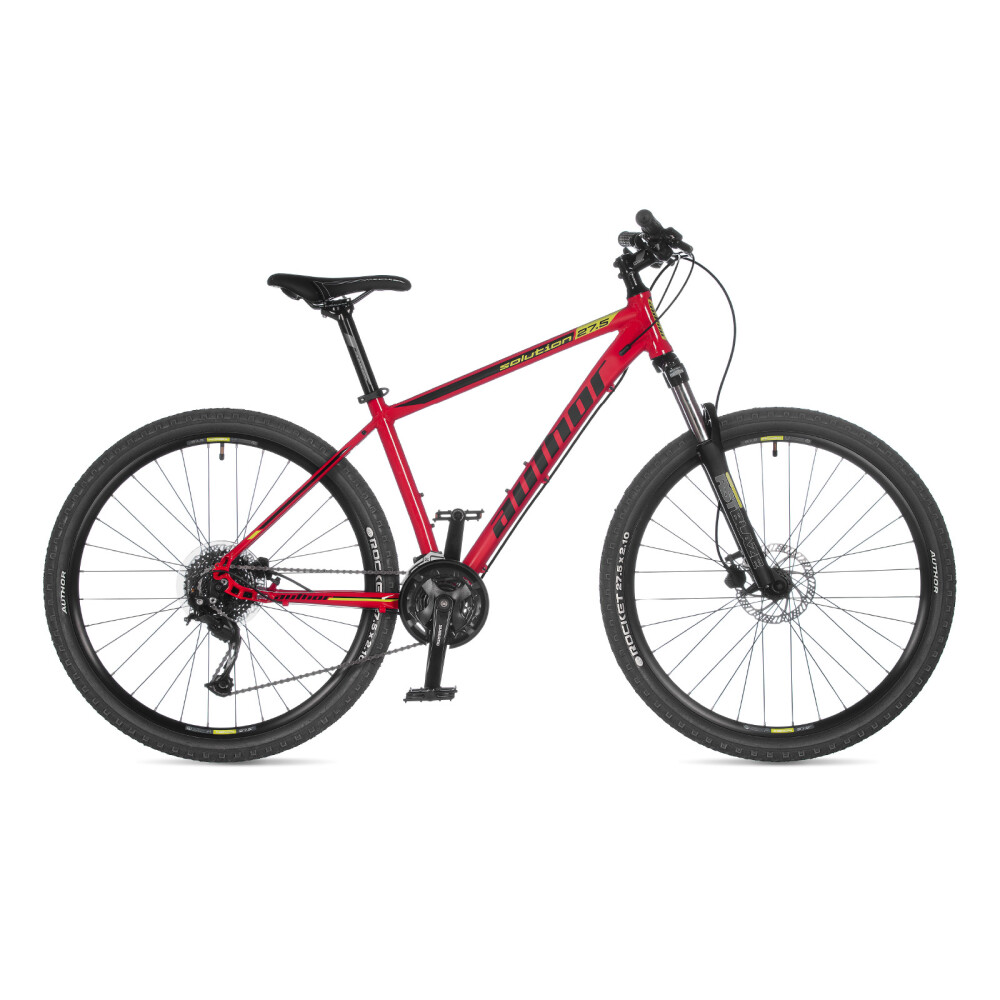 AUTHOR Solution 27,5 2023-24 17" červená/černá/limeta MTB XC 27,5"kolo