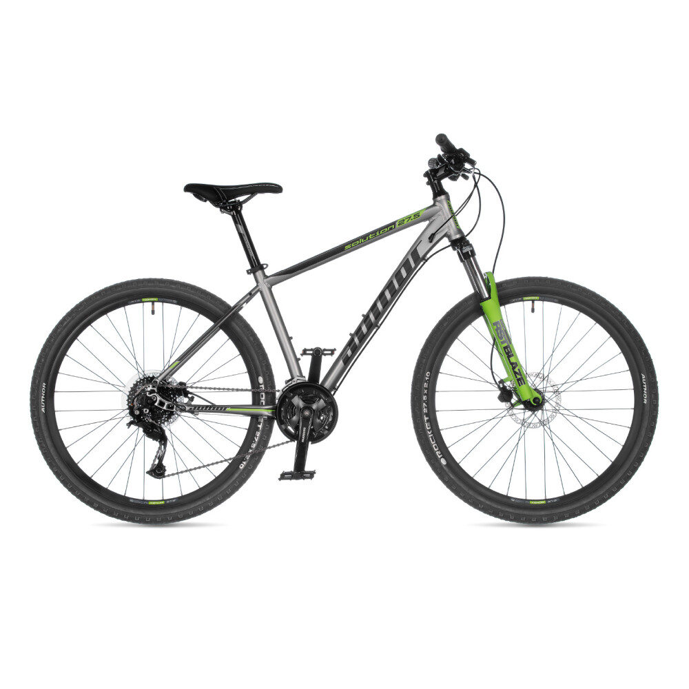 AUTHOR Solution 27,5 2023-24 19" stříbrná-matná/zelená MTB XC 27,5"kolo