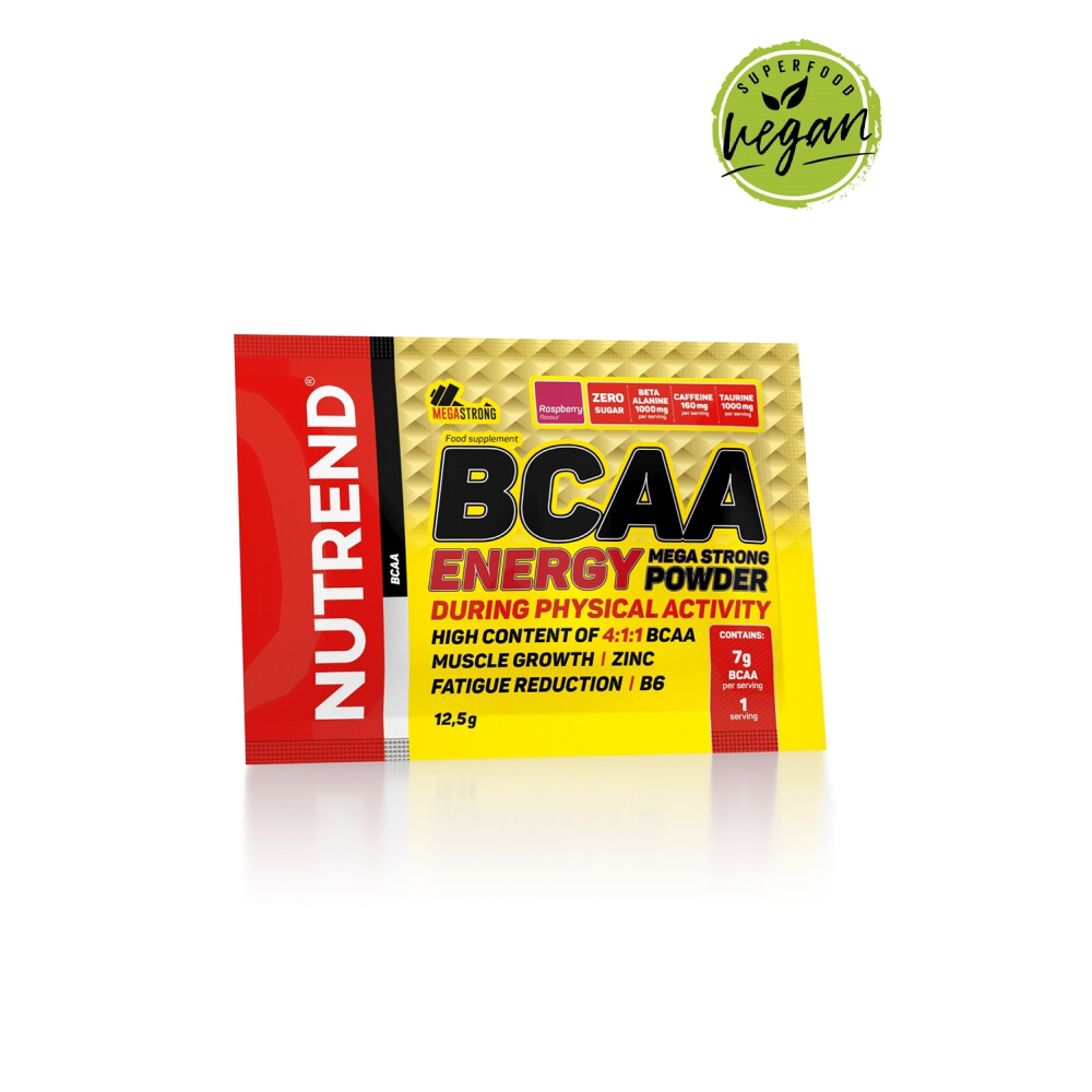 BCAA E. MEGA STRONG POWDER, 20x 12,5 g, malina