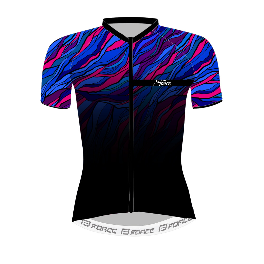 dres F LIFE LADY kr. rukáv, črn-modro-růžový