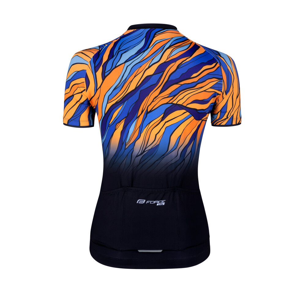 dres F LIFE UNI kr. rukáv, črn-modro-oranžový