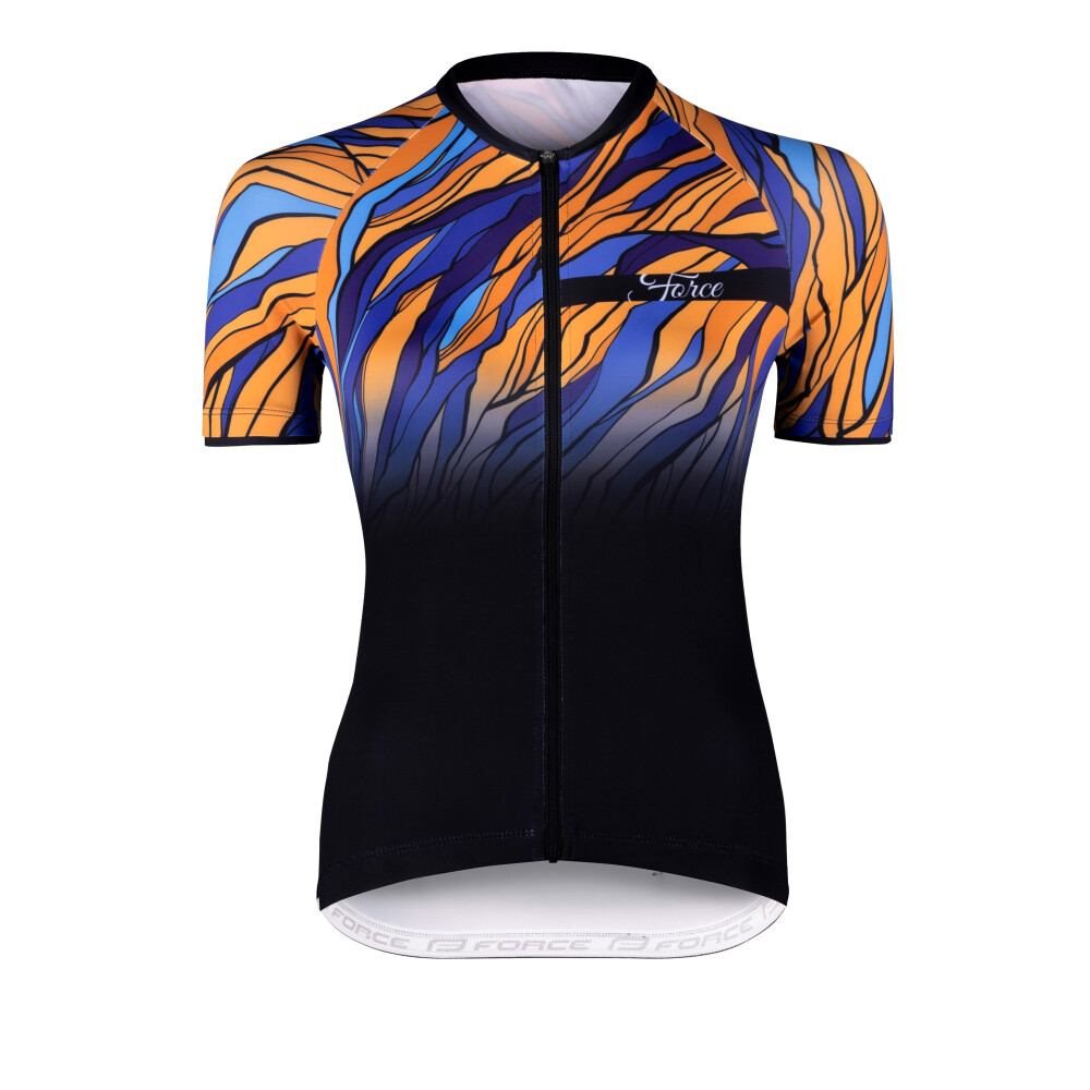 dres F LIFE UNI kr. rukáv, črn-modro-oranžový