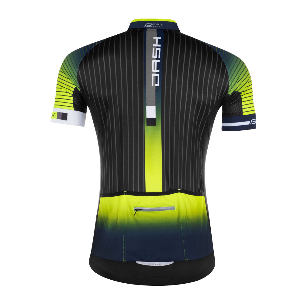 dres FORCE DASH krátký rukáv,modro-fluo-černý