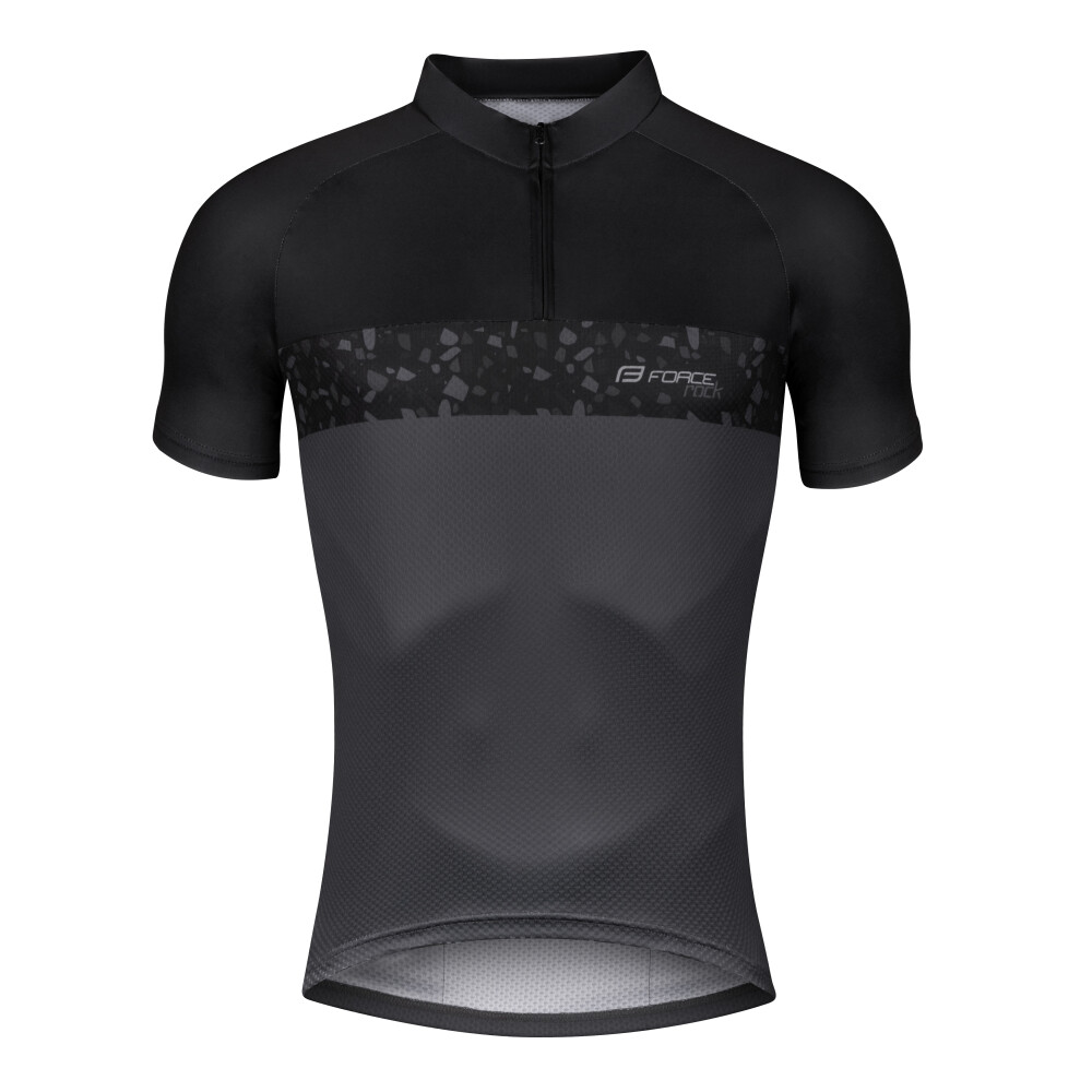 dres FORCE ROCK krátký rukáv, šedo-černý