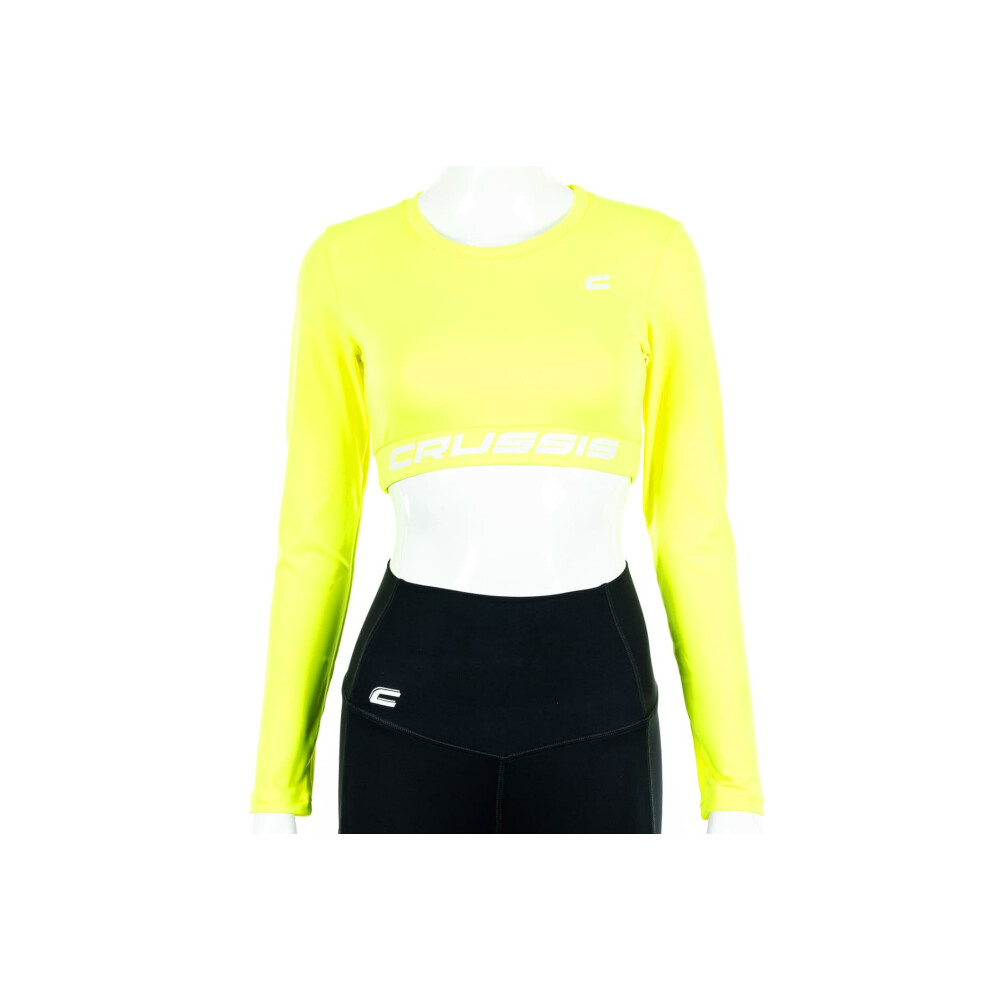 Dámský Crop Top dlouhý rukáv NEON YELLOW