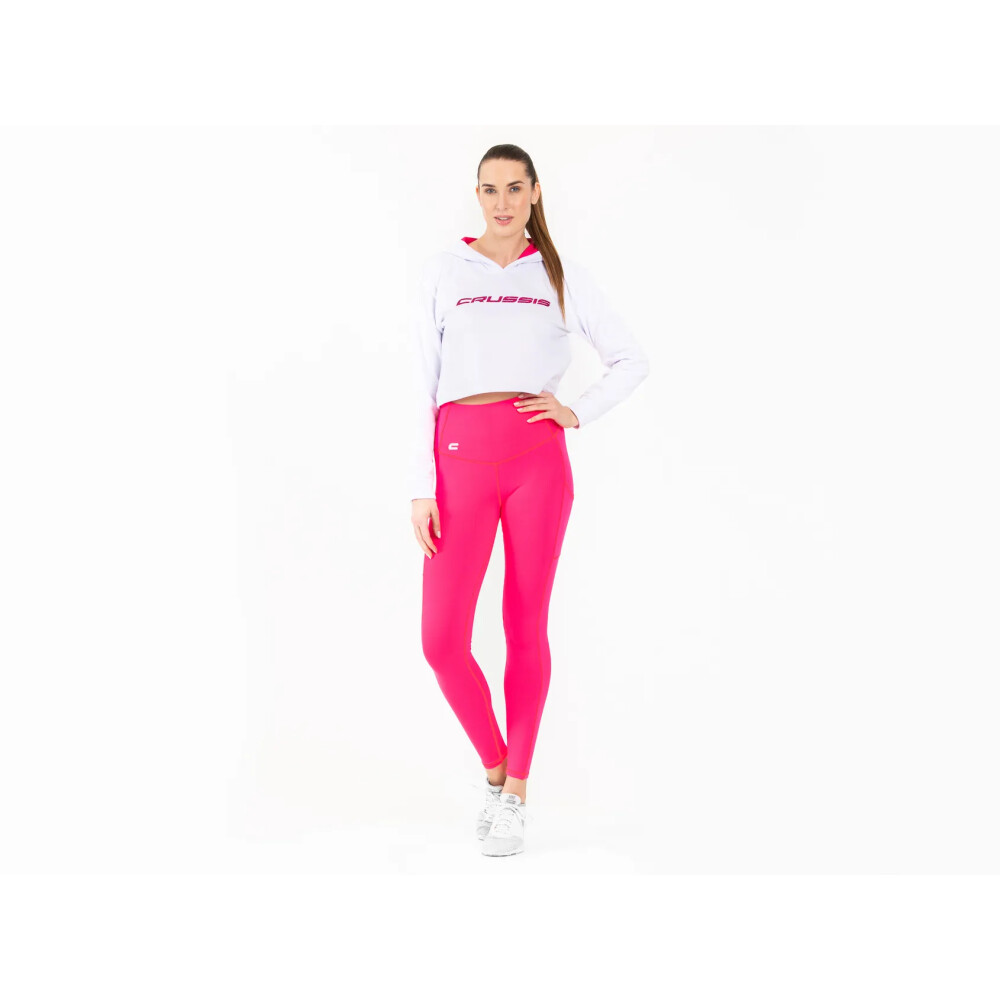 Crussis Crop mikina dámská krátká WHITE PINK XS