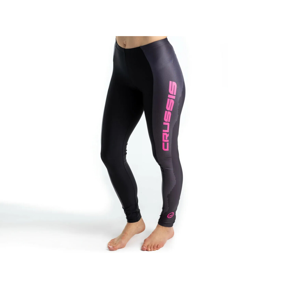 Dámské elastické kalhoty CRUSSIS, černá/růžová