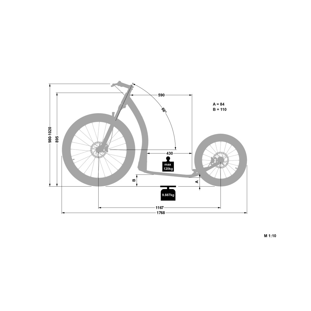 Crussis koloběžka Cross 9.2-2 červená