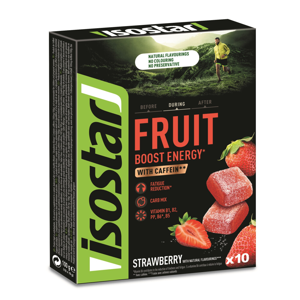 ISOSTAR Energy Fruit Boost, box, 10x10g jahoda