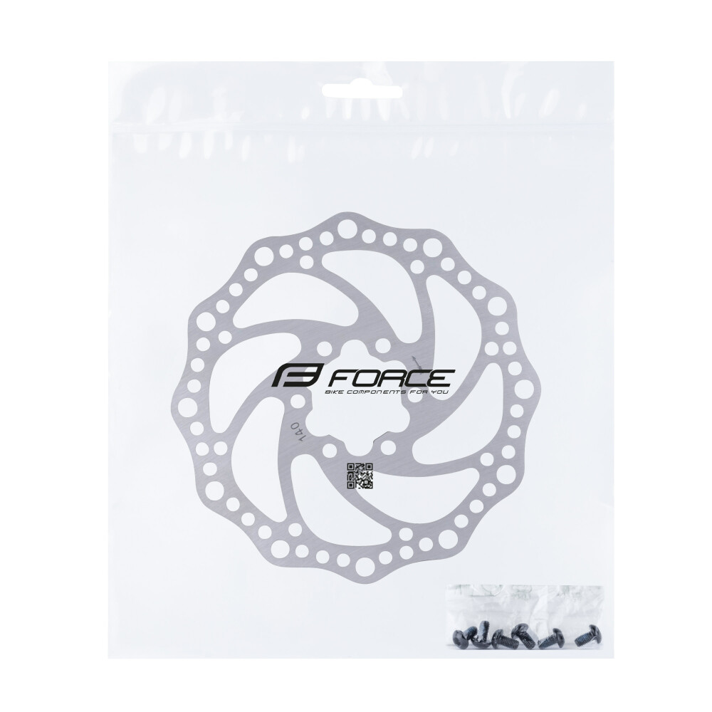 kotouč brzdový FORCE-6 140 mm, 6 děr, stříbrný