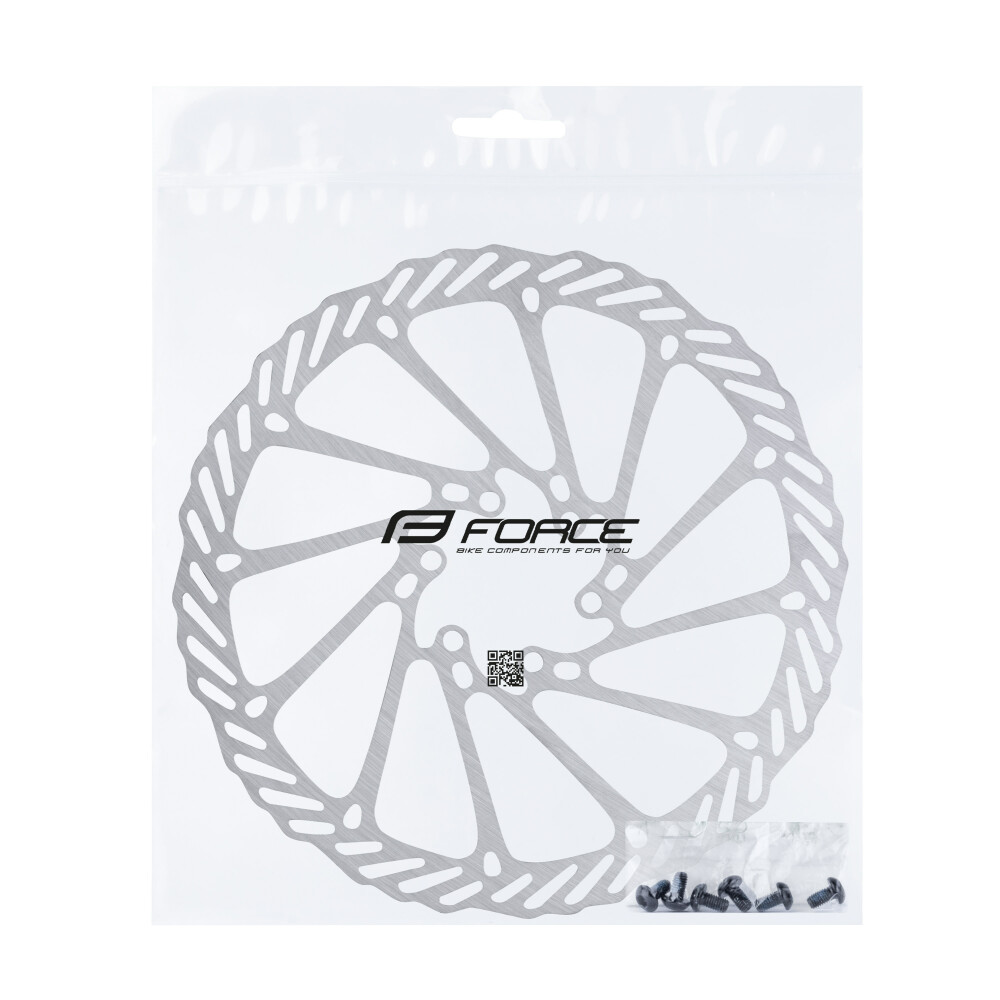 kotouč brzdový FORCE-7 180 mm, 6 děr, stříbrný