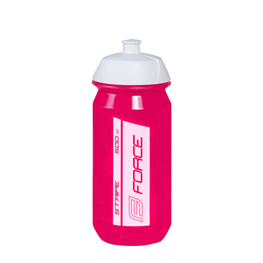 láhev FORCE STRIPE 0,5 l, růžovo-bílá