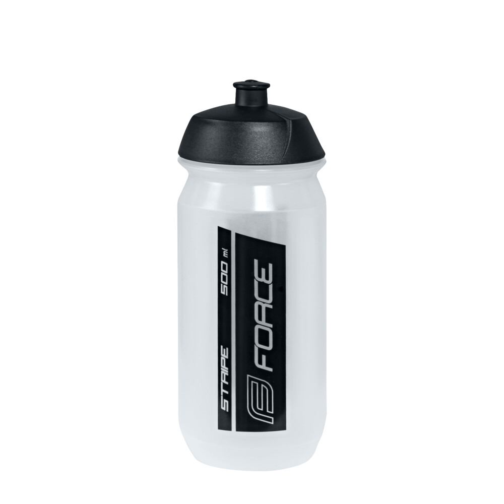 láhev FORCE STRIPE 0,5 l, transparentní-černá