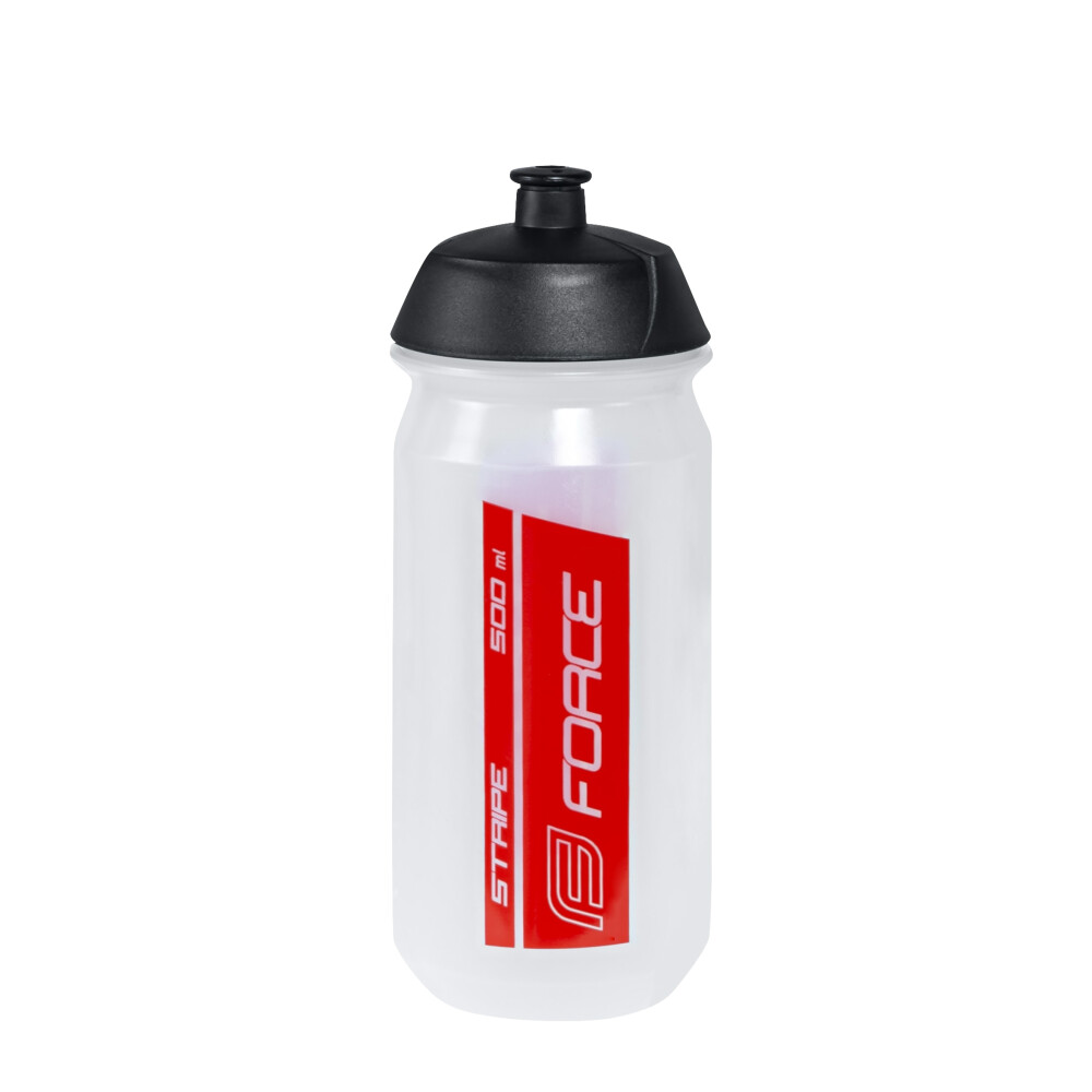 láhev FORCE STRIPE 0,5 l, transparentní-červená