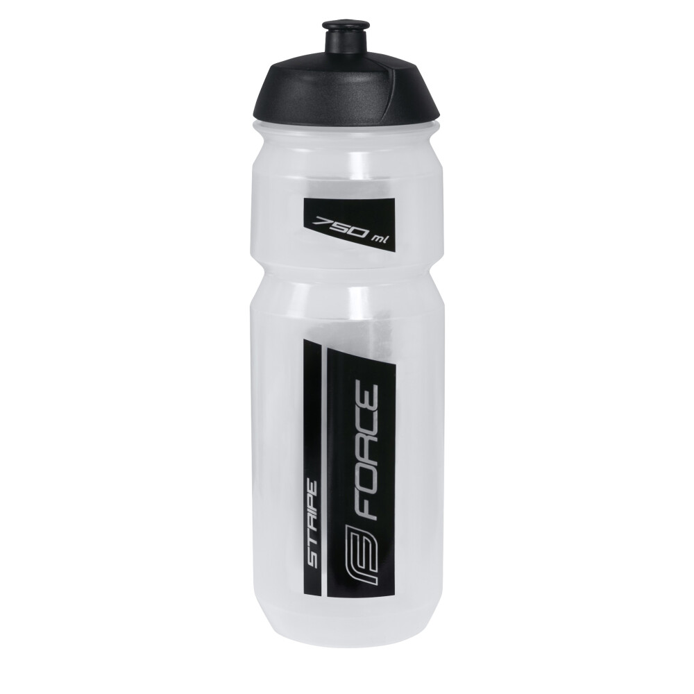 láhev FORCE STRIPE 0,75 l, transparentní-černá