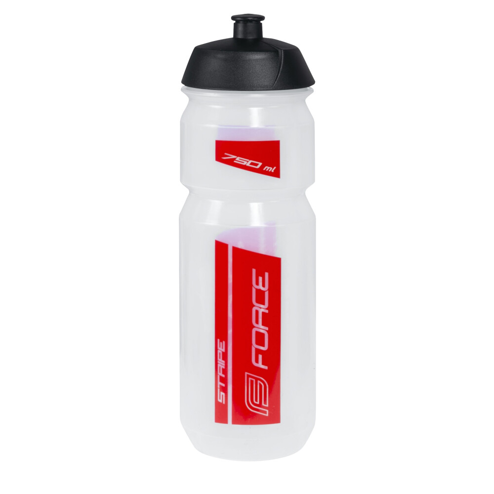 láhev FORCE STRIPE 0,75 l, transparentní-červená