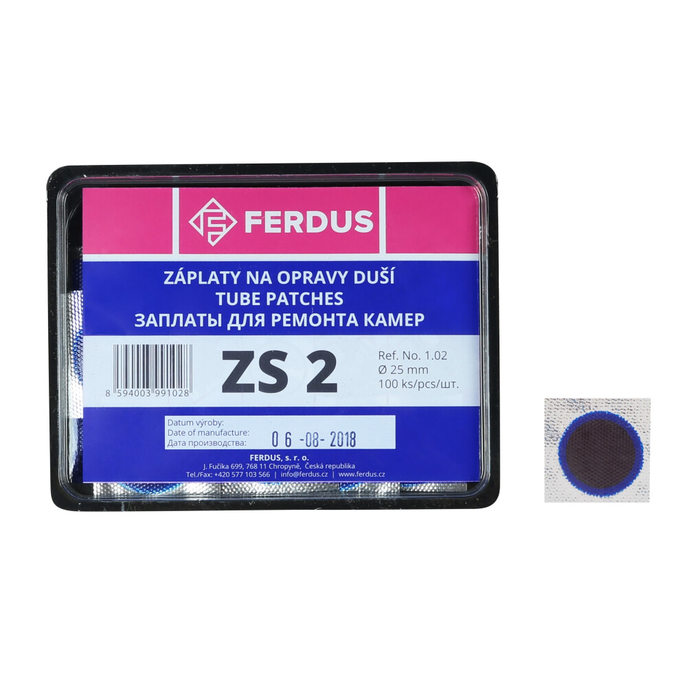 lepení-záplata FERDUS ZS2 kulatá 25mm  box 100ks