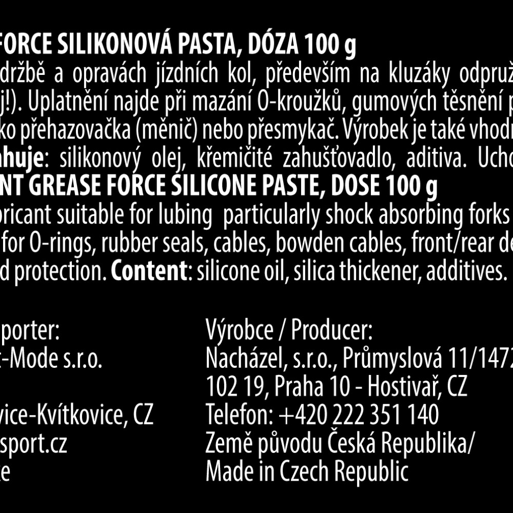 mazivo FORCE silikonová pasta, dóza 100g