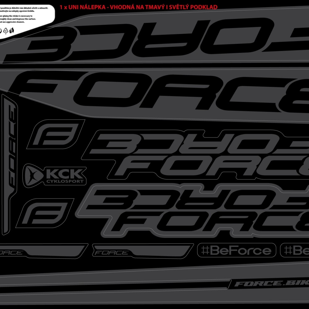 nálepky FORCE MOD na rám, 37x27cm, UV lak