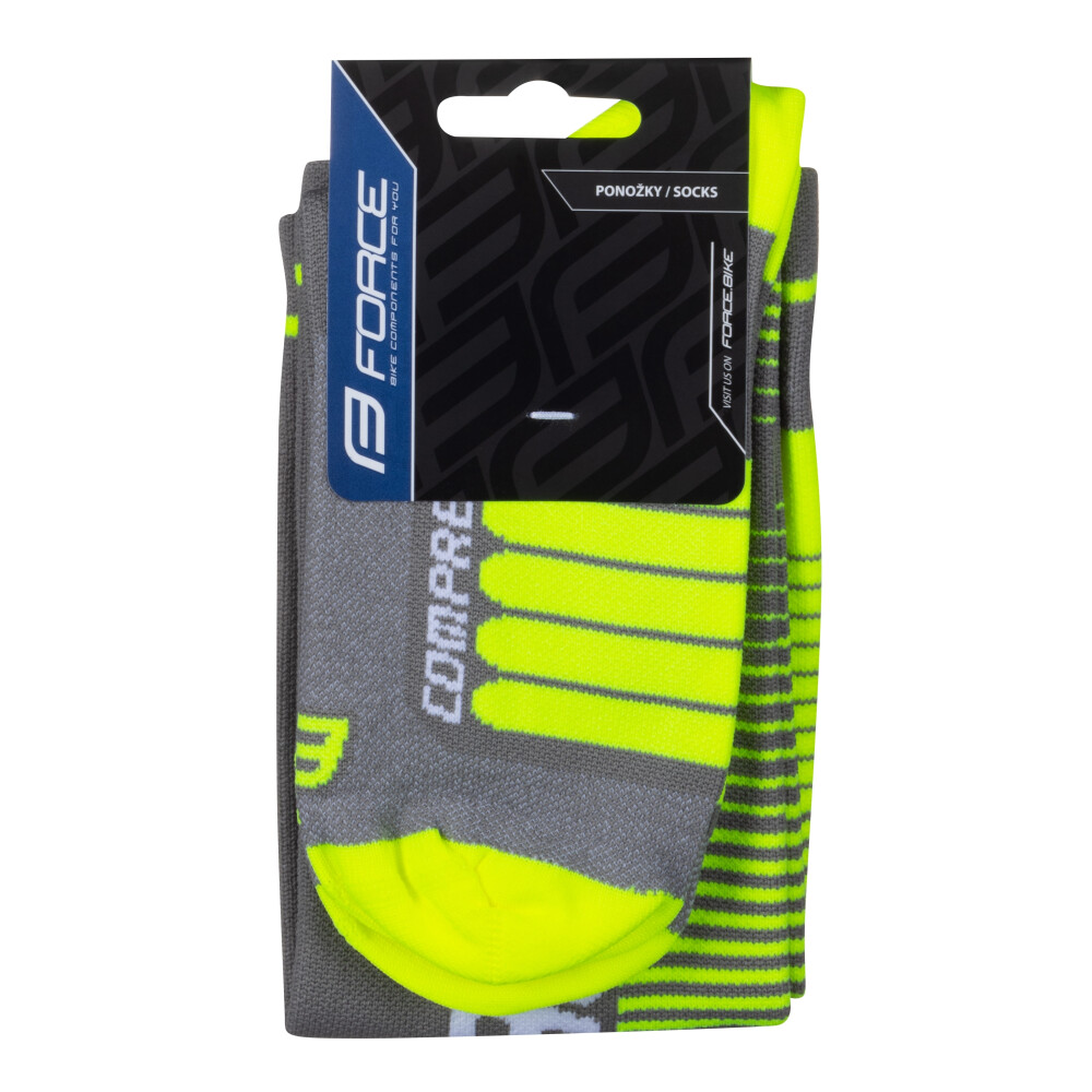 ponožky F COMPRESS, šedo-fluo
