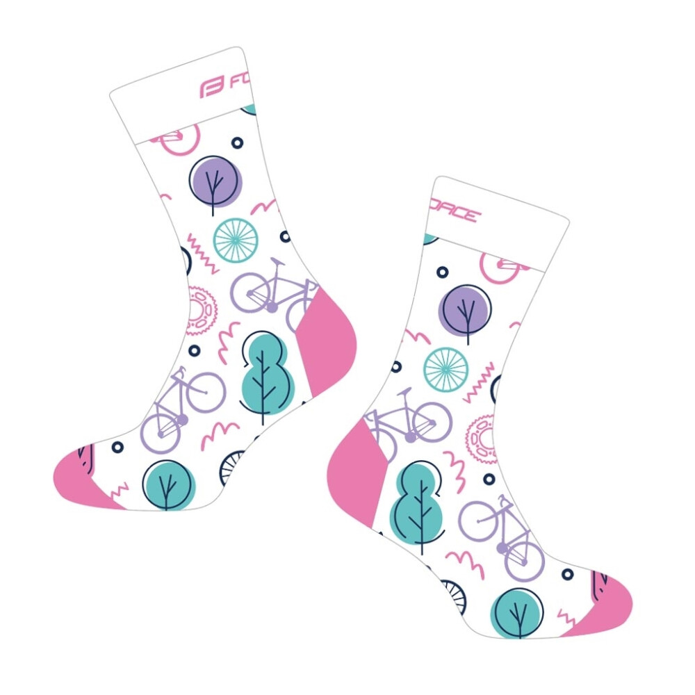 ponožky FORCE CRUISE, bílo-růžové