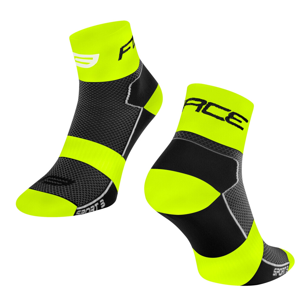 ponožky FORCE SPORT 3, černo-fluo