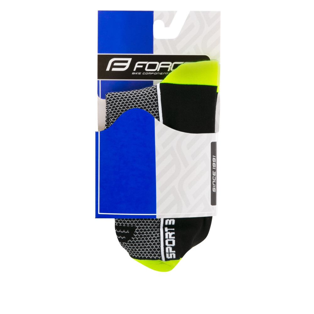 ponožky FORCE SPORT 3, černo-fluo