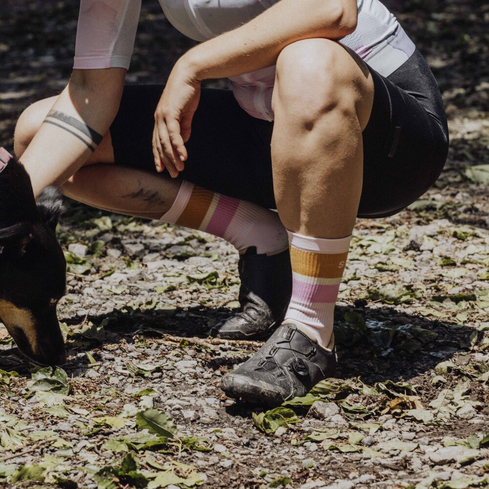 ponožky FORCE STRIPE dlouhé, fialové