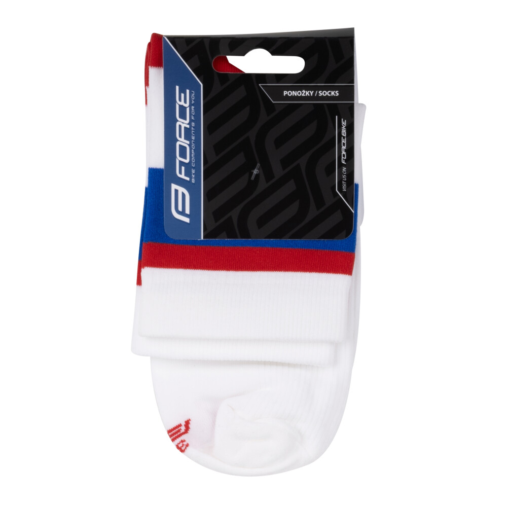ponožky FORCE STRIPE krátké, bílo-modré