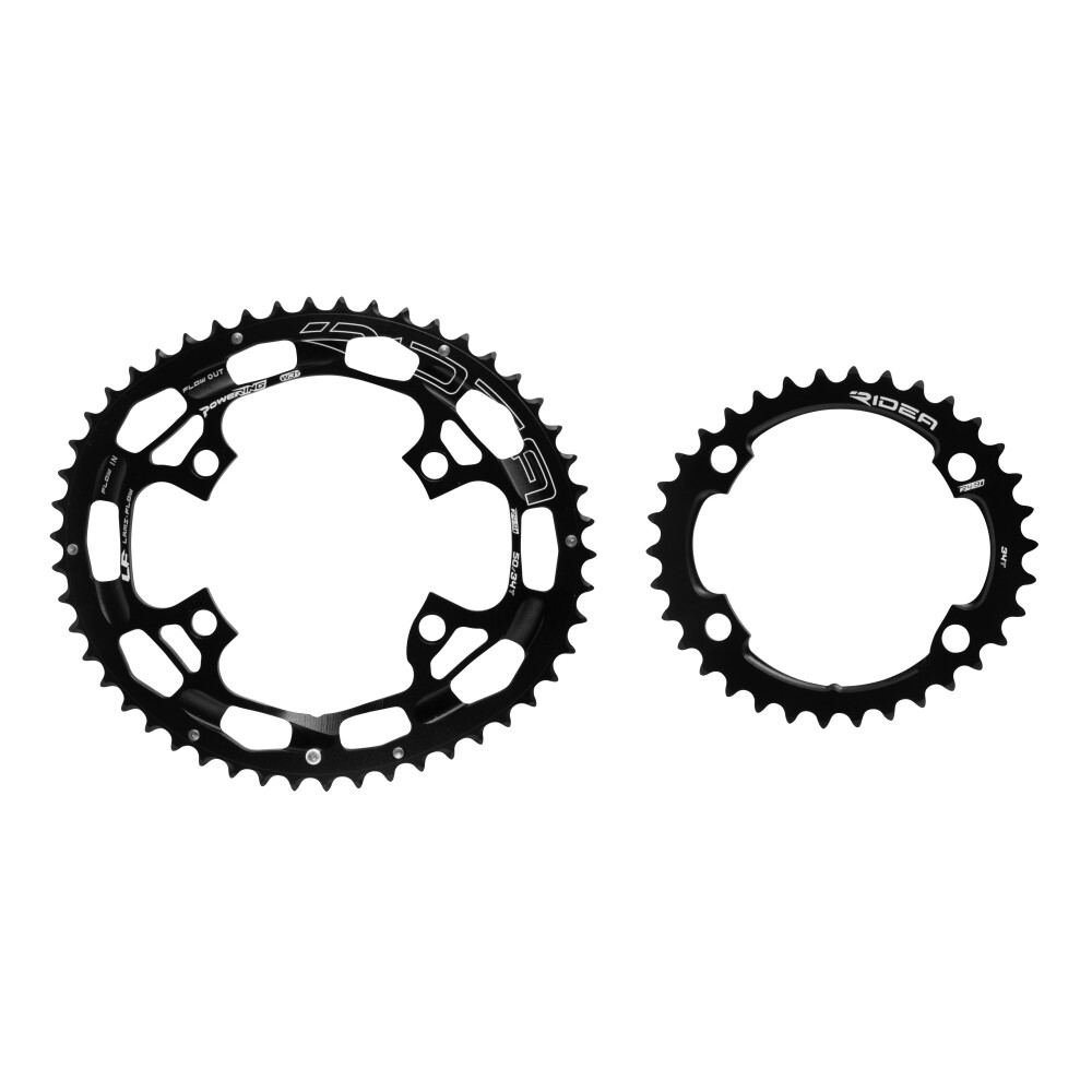 převodníky RIDEA LF, eliptické,50/34z, Al, črn/bíl