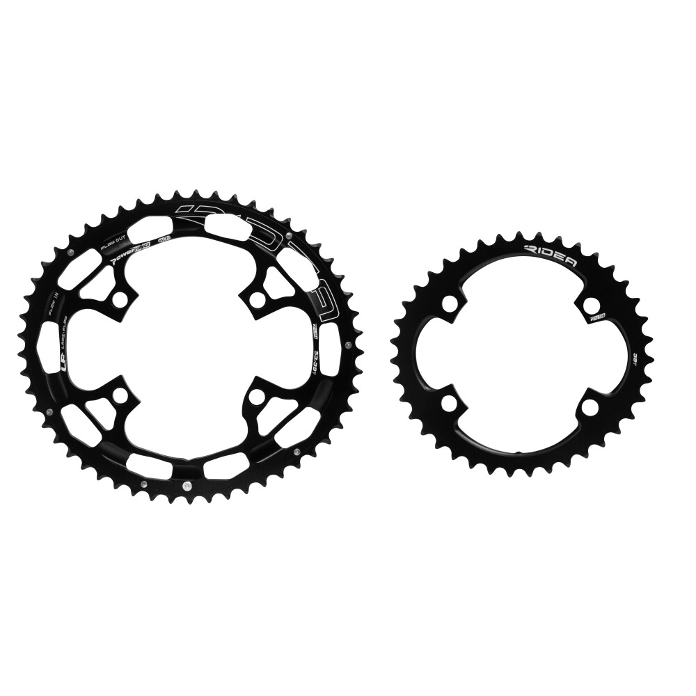 převodníky RIDEA LF, eliptické,53/39z, Al, črn/bíl