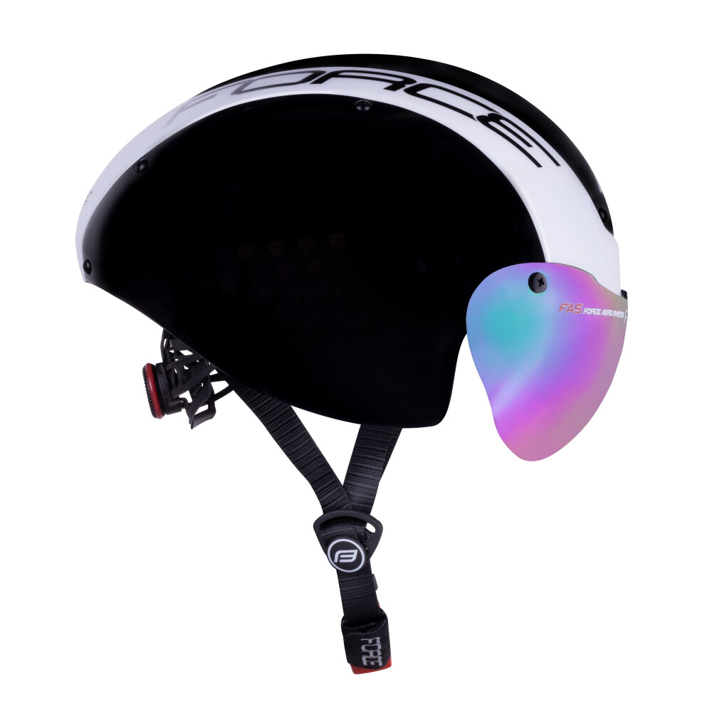 přilba FORCE GLOBE aerodynamická, černo-bílá