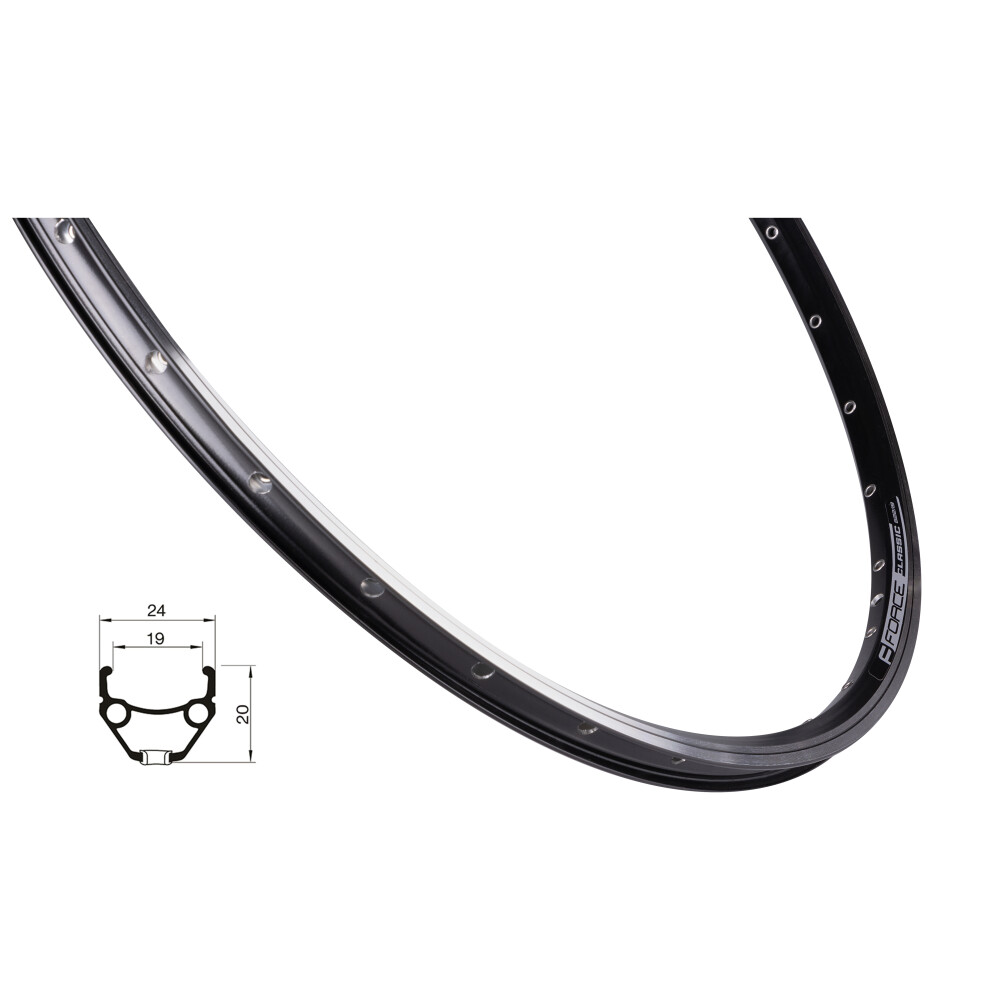 ráfek FORCE CLASSIC 622x19, 36děr, černý