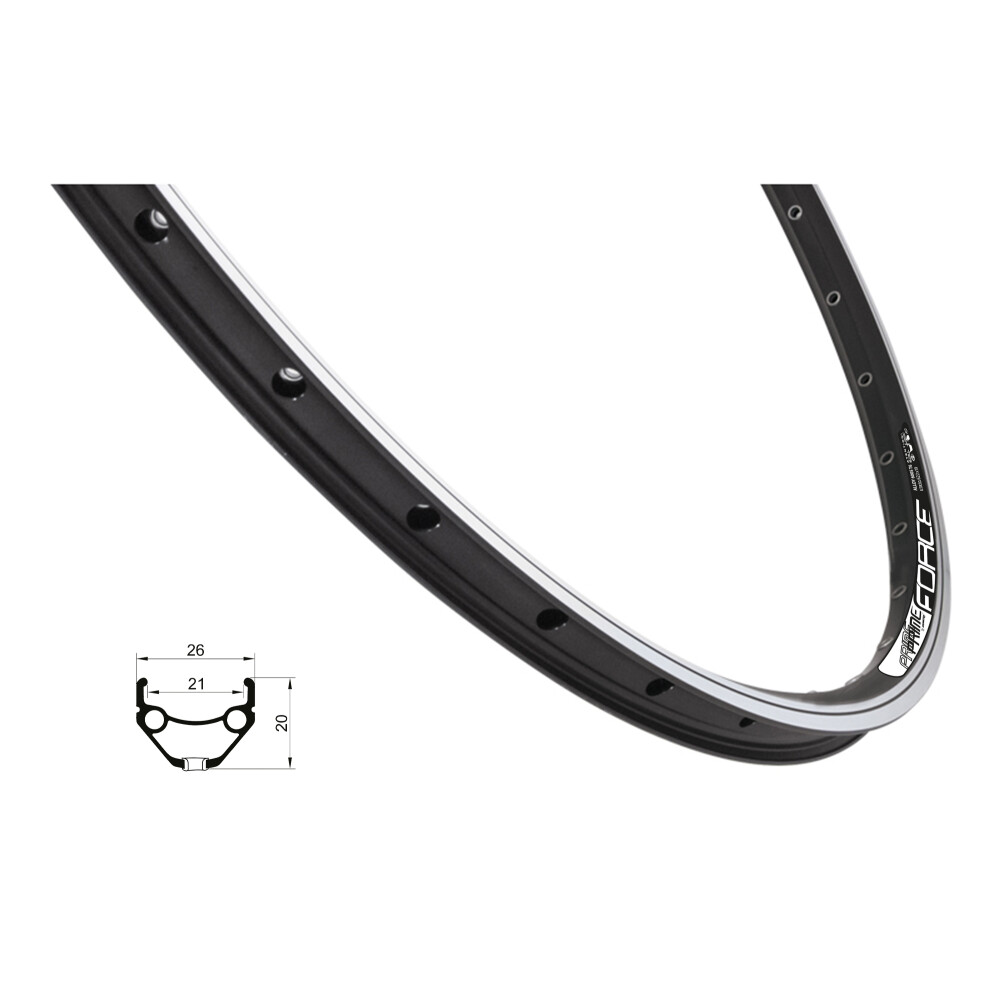 ráfek FORCE PRIME 622x21 32děr, černý