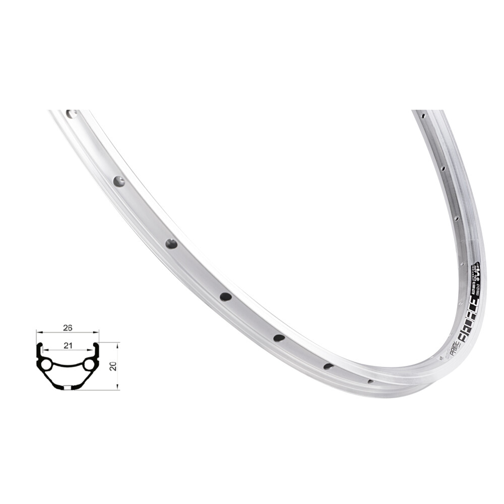 ráfek FORCE PRIME 622x21, 36děr, stříbrný