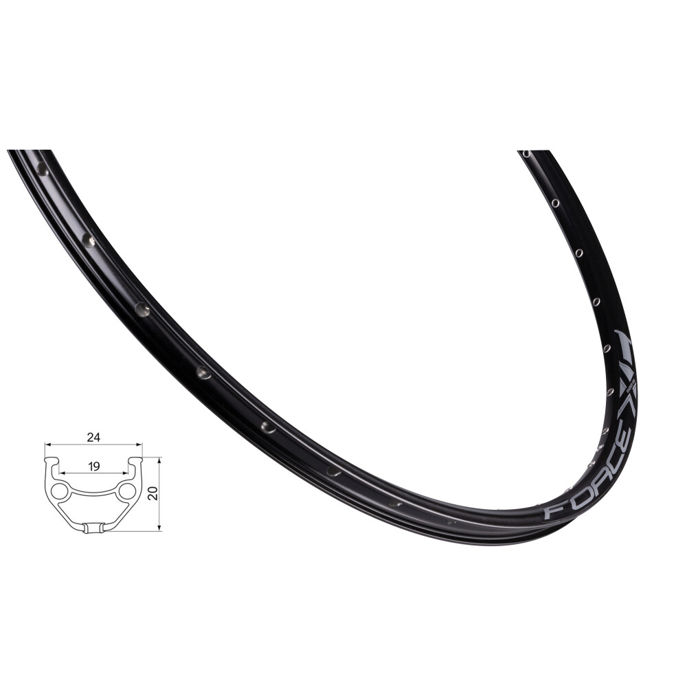 ráfek FORCE XC BASIC DISC 622x19 32děr, černý