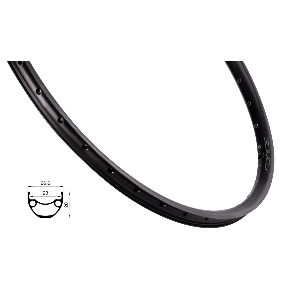 ráfek FORCE XC DISC 559x23, 32děr, černý