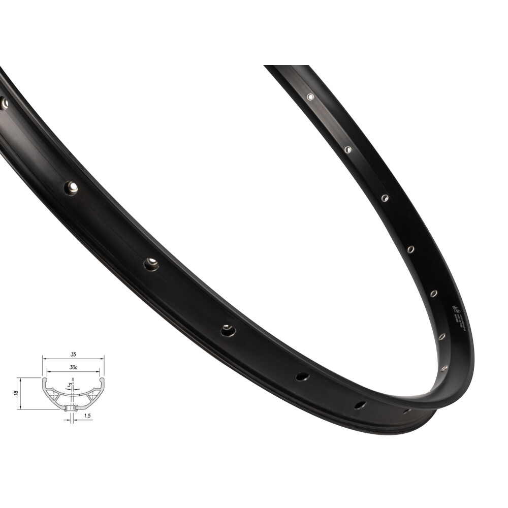 ráfek MACH1 TRUCKY 30 DISC 622x30, 28 děr, černý