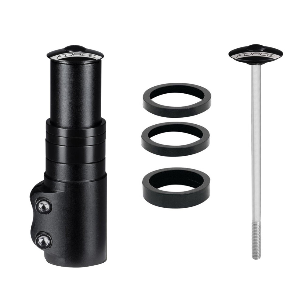 redukce FORCE nástavec vidlice 1 1/8''Al,116mm,črn