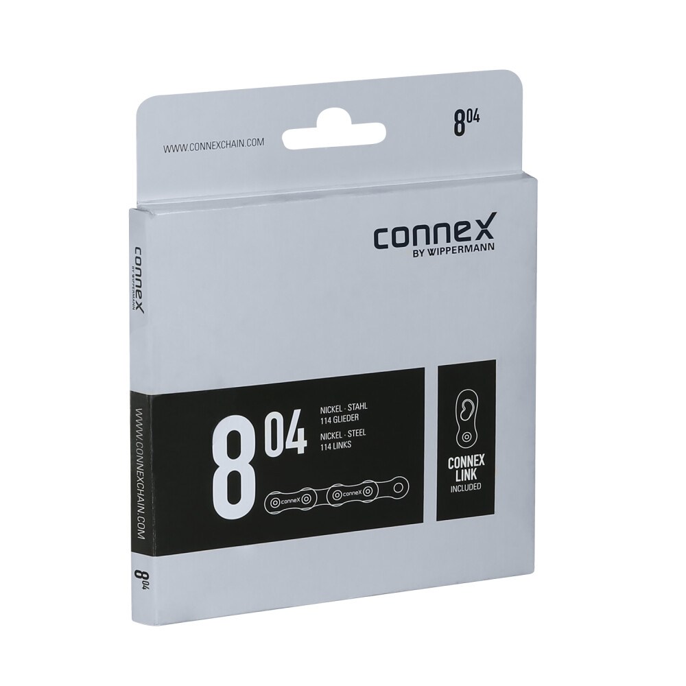 řetěz CONNEX 804 pro 8-kolo, stříbrno-černý