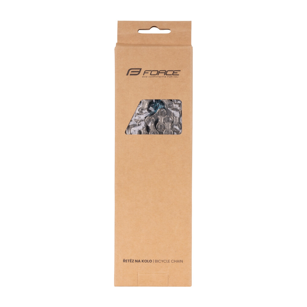 řetěz FORCE/PYC P8001 pro 8-kolo,116čl. stříbrný