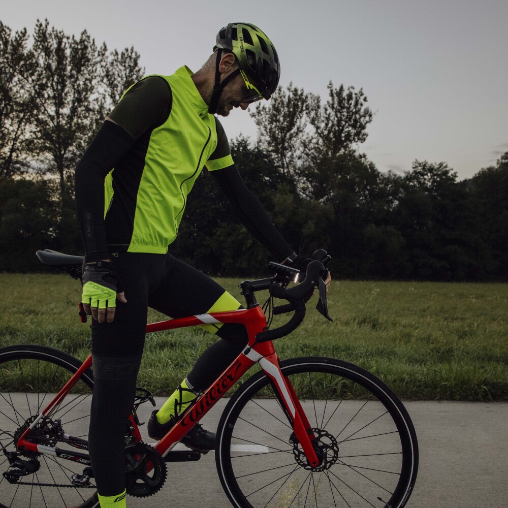 rukavice FORCE RAB 2, černo-fluo-šedé