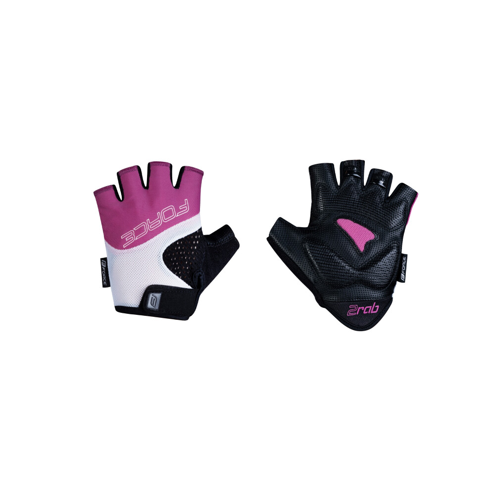 rukavice FORCE RAB 2 KID, černo-růžovo-bílé