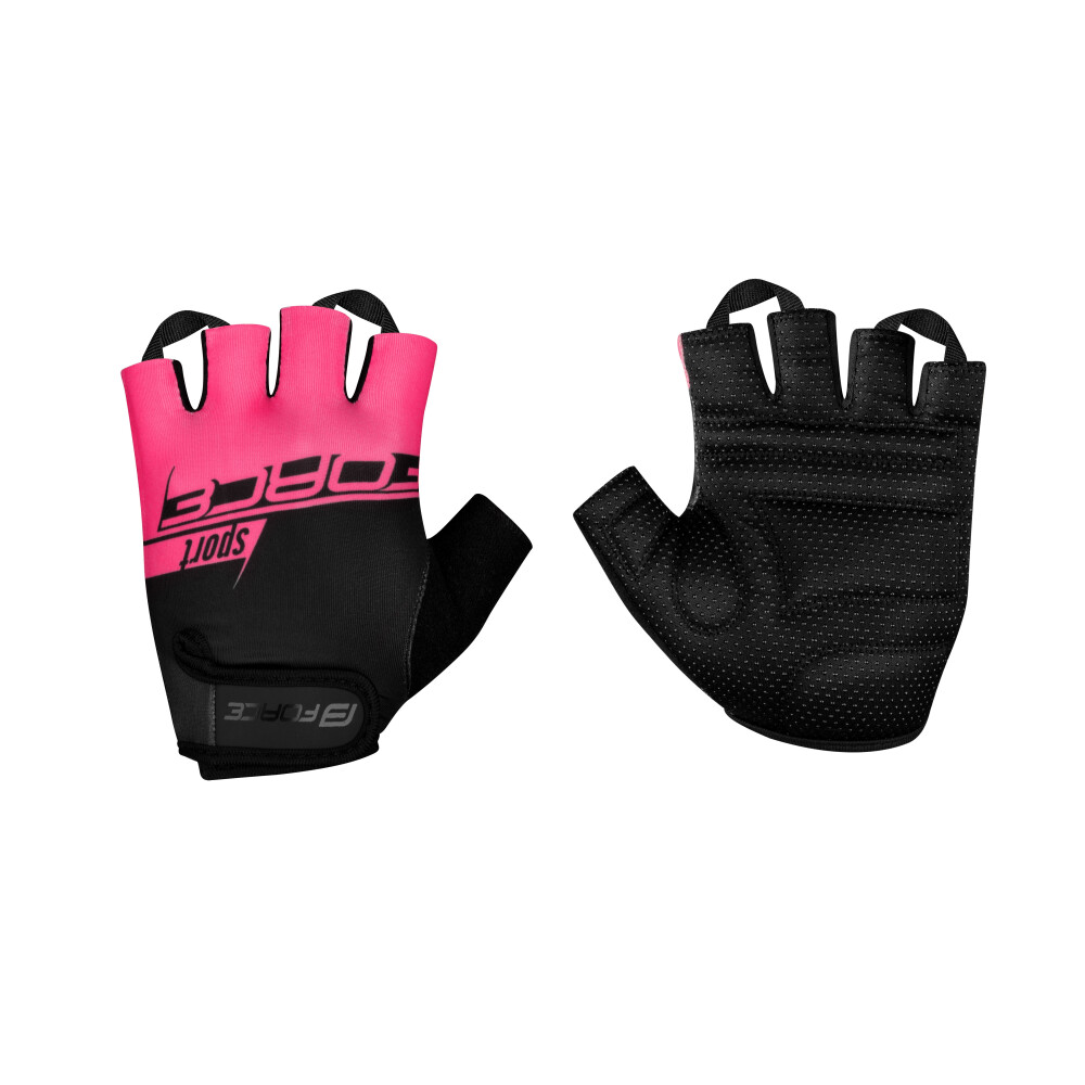 rukavice FORCE SPORT LADY, černo-růžové