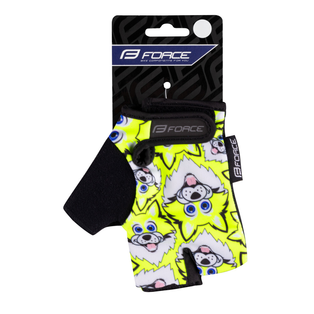 rukavice FORCE WOLFIE KID, fluo
