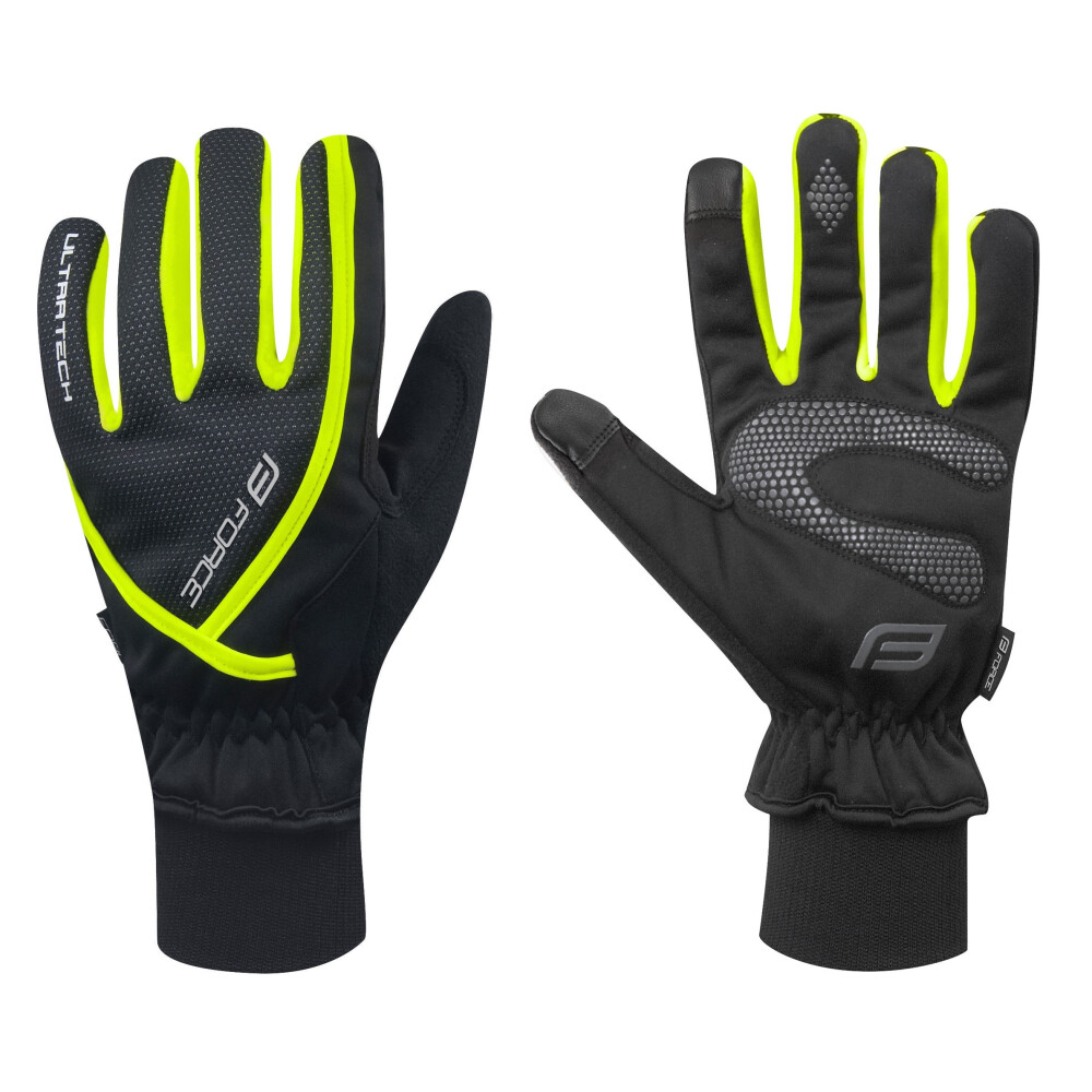 rukavice zimní FORCE ULTRA TECH, fluo