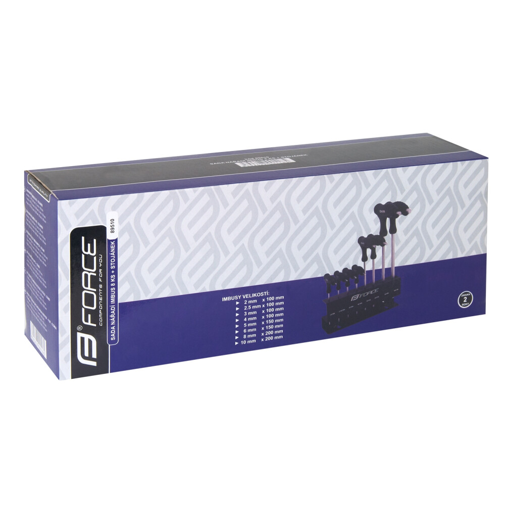sada 8 T šest.klíčů FORCE 2-10 mm, se stojanem