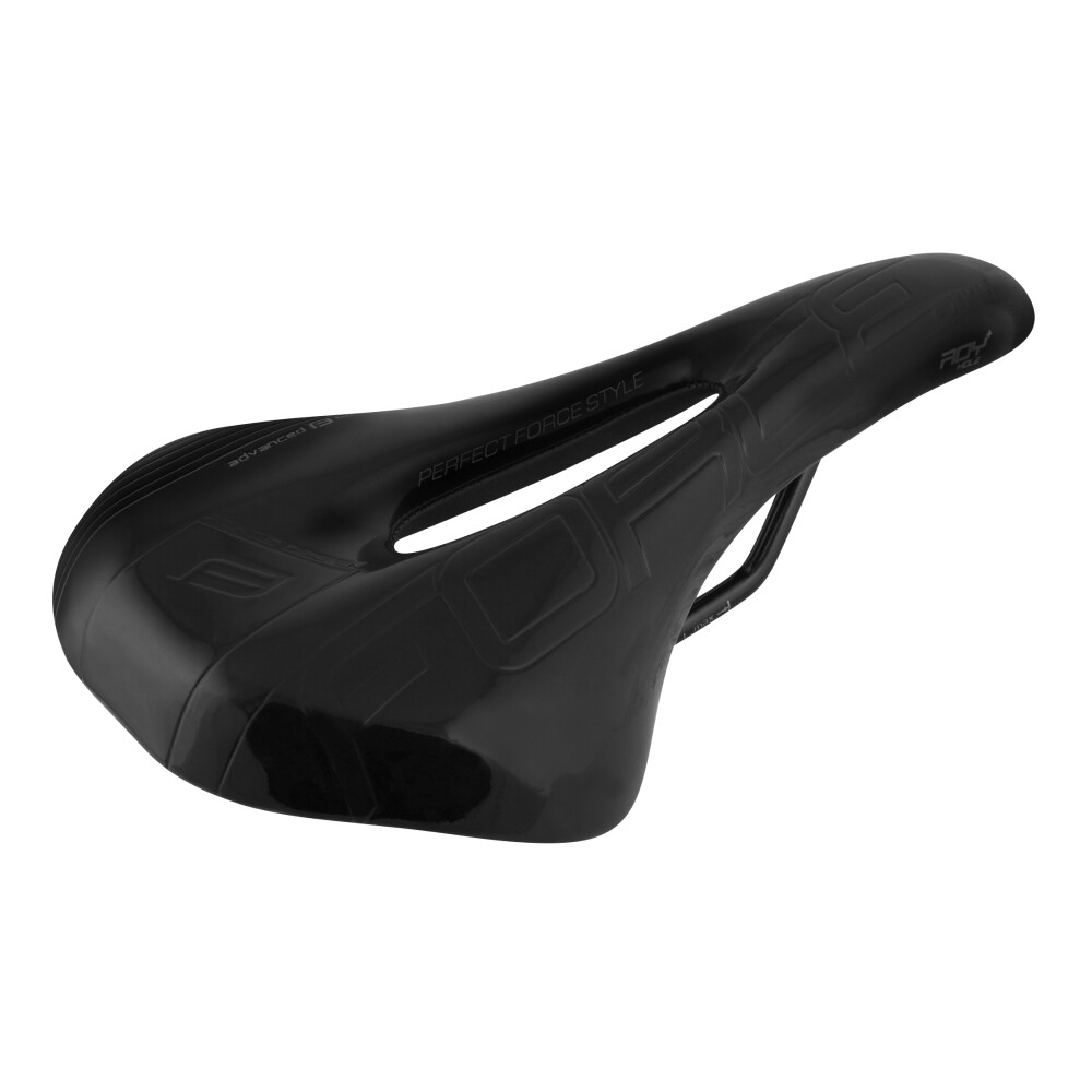 sedlo FORCE ROY HOLE+ sportovní, černé mat/lesk