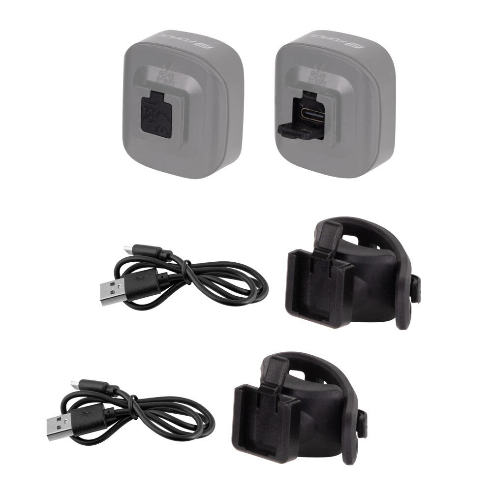 světla/blikačky sada FORCE COB 2.0 USB přední+zadn